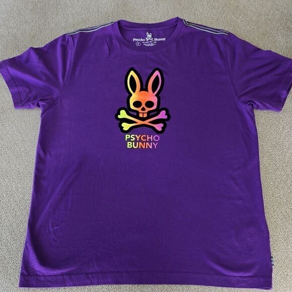 Psycho Bunny Vivid Violet Purple Dylan Gradient T-Shirt - Size 6 (Large) - Picture 2 of 11